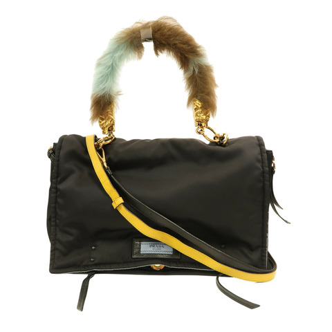 黑色 尼龍帆布 Etiquette 兩用包【PRADA 普拉達】 1BD088