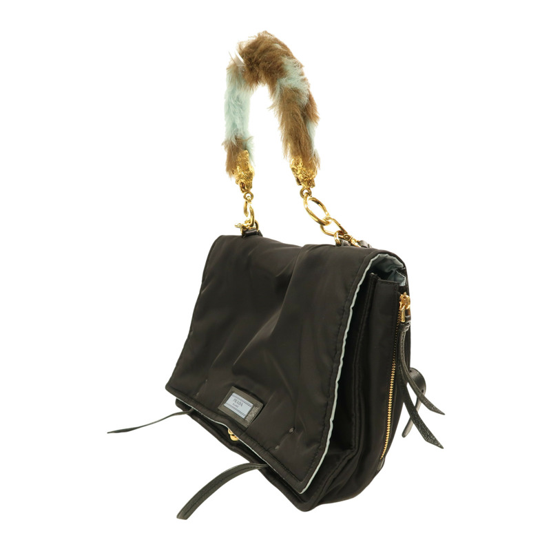 黑色 尼龍帆布 Etiquette 兩用包【PRADA 普拉達】 1BD088-2