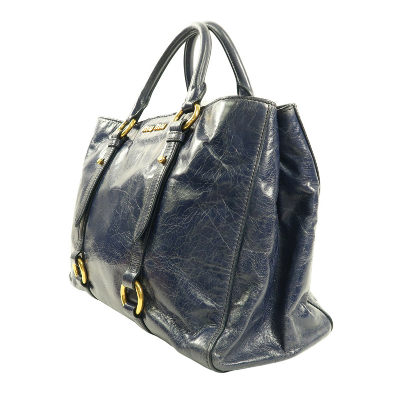 藍色 牛皮 手提包【MIU MIU 繆繆】-2