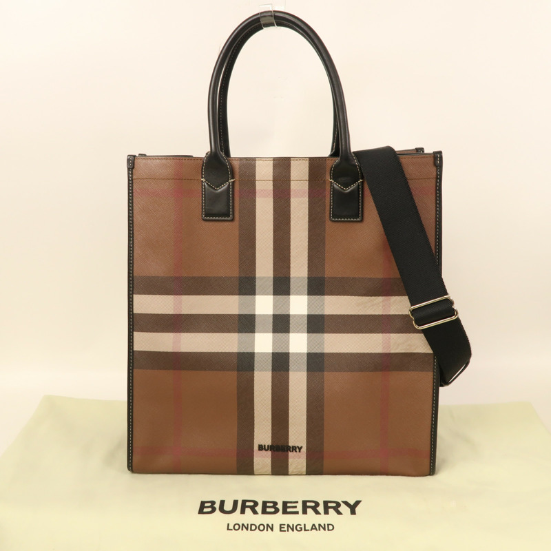 棕色 經典格紋 Slim Vertical Denny 两用包【BURBERRY 巴寶莉】-8