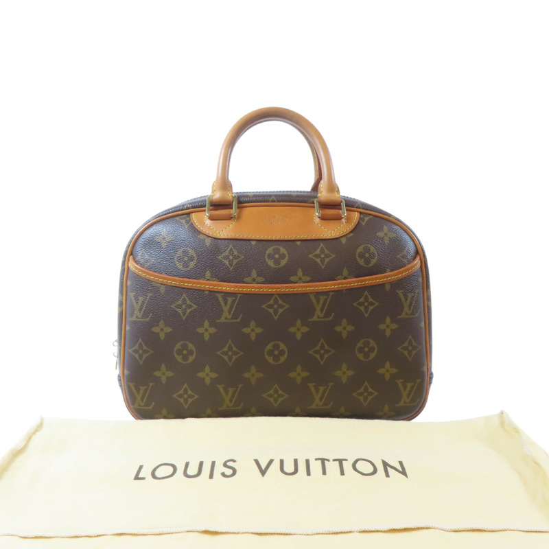 棕色 原花帆布 Trouville 手提包【LOUIS VUITTON LV 路易威登】 M42228-9