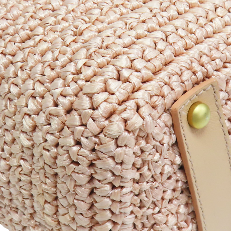 粉色 籐編織 手提包 金釦【CHANEL 香奈兒】-12