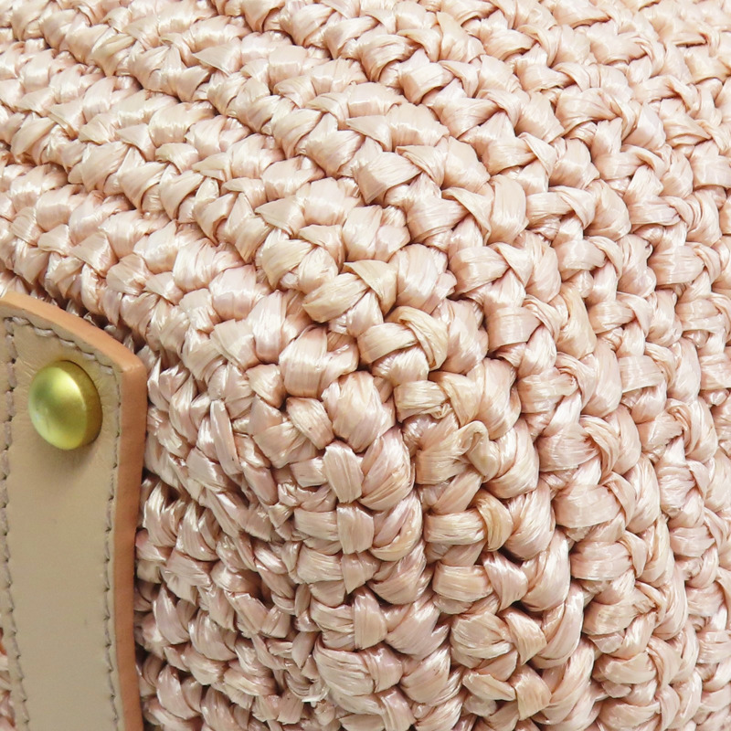 粉色 籐編織 手提包 金釦【CHANEL 香奈兒】-13