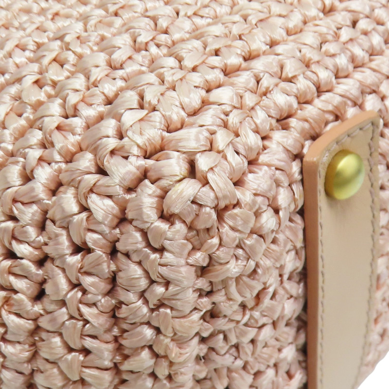 粉色 籐編織 手提包 金釦【CHANEL 香奈兒】-14