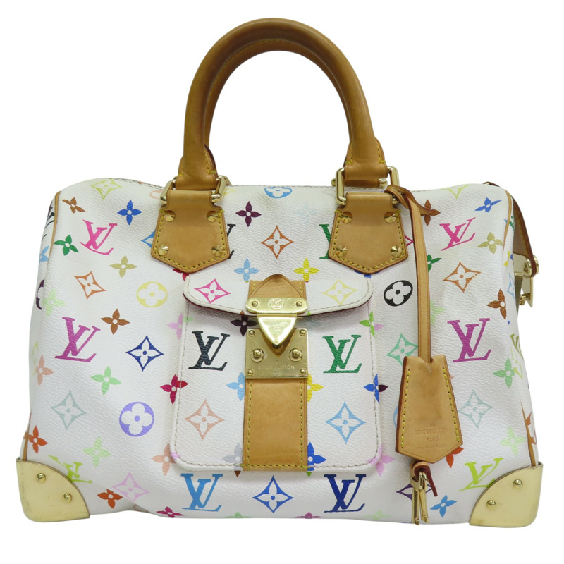 白彩 帆布 Speedy30 手提包【LOUIS VUITTON LV 路易威登】 M92643-0