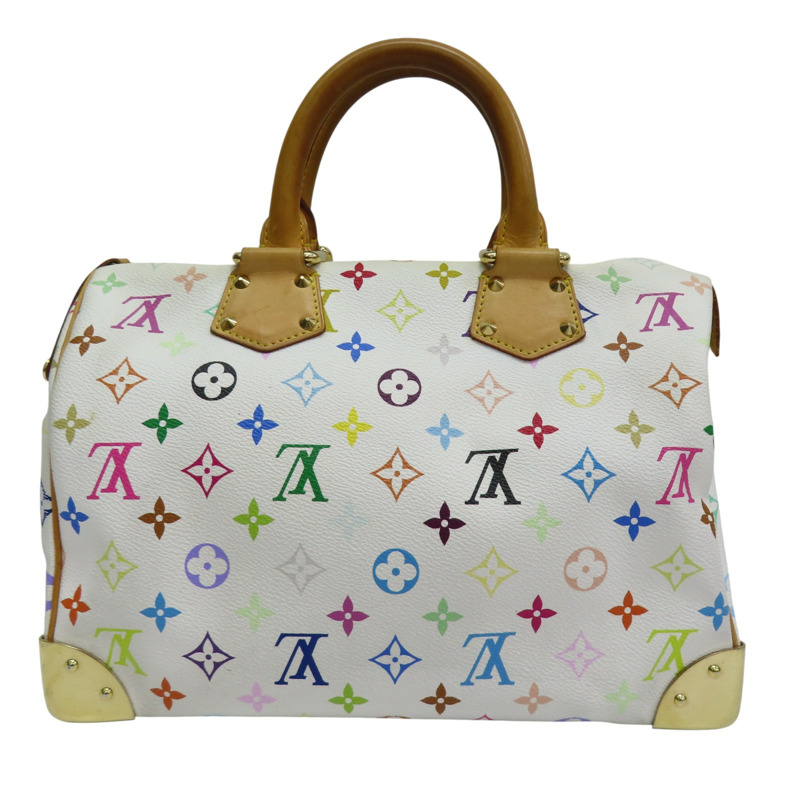 白彩 帆布 Speedy30 手提包【LOUIS VUITTON LV 路易威登】 M92643-1
