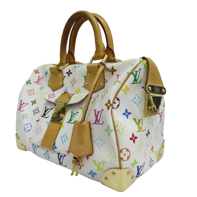 白彩 帆布 Speedy30 手提包【LOUIS VUITTON LV 路易威登】 M92643-2