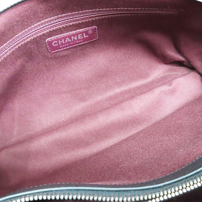 黑杏雙色 羊皮 肩背包 銀釦【CHANEL 香奈兒】-5