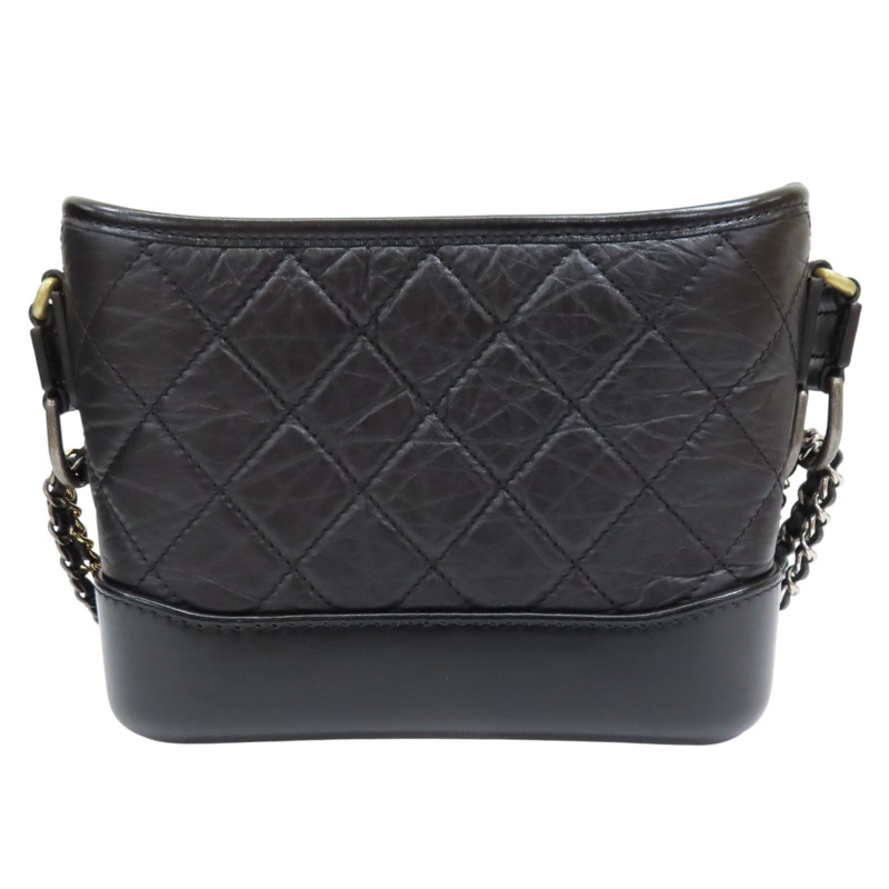 黑色 牛皮 Gabrielle 流浪包 鏈帶 肩背包【CHANEL 香奈兒】 A91810-1