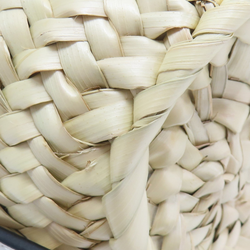 米色竹編 白色牛皮飾邊 肩背包【LOEWE 羅威】-8