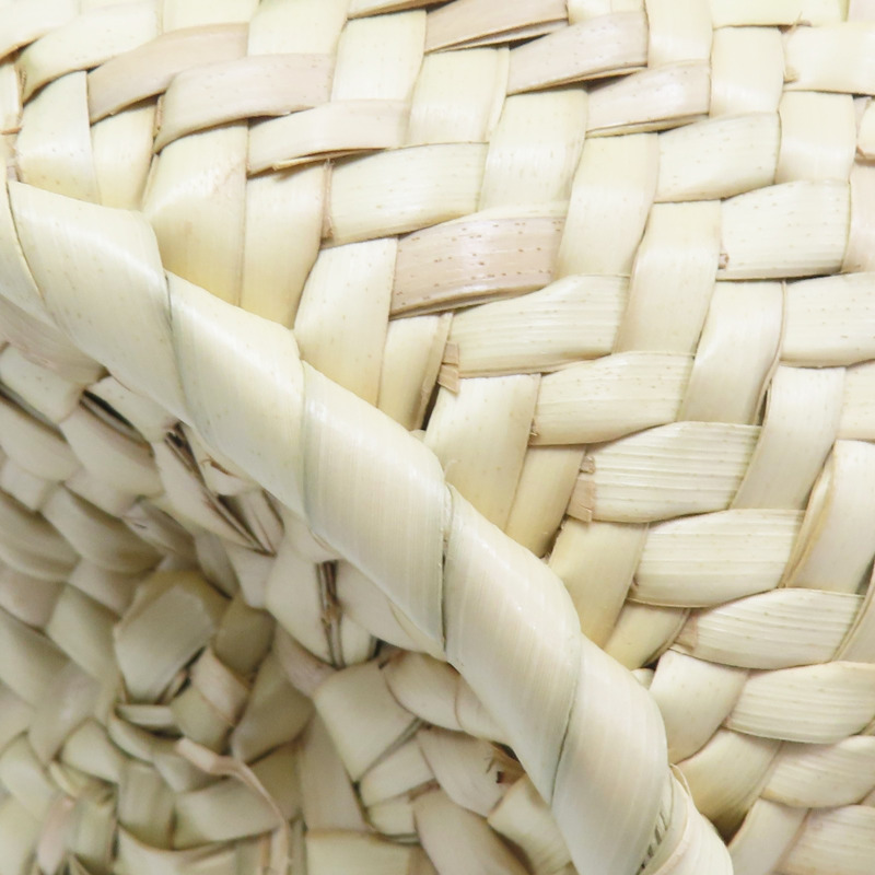 米色竹編 白色牛皮飾邊 肩背包【LOEWE 羅威】-9