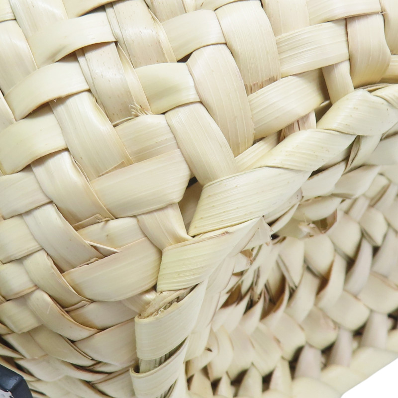 米色竹編 白色牛皮飾邊 肩背包【LOEWE 羅威】-10