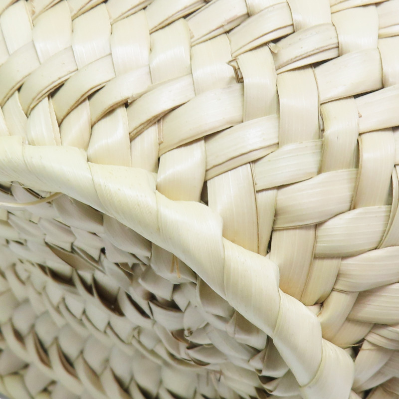 米色竹編 白色牛皮飾邊 肩背包【LOEWE 羅威】-11