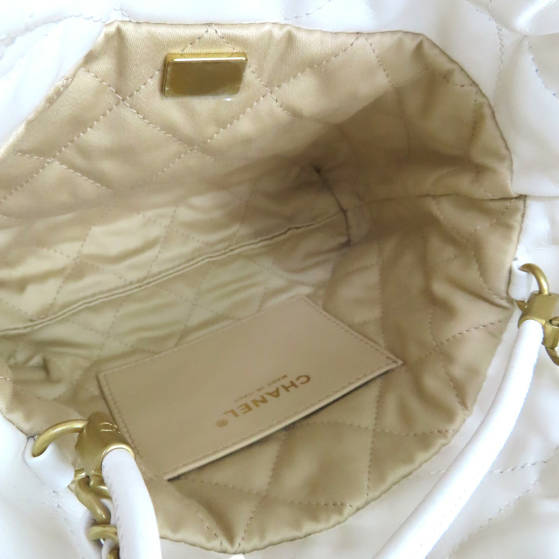 白色 菱格紋 牛皮 22 MINI 肩背包 AS3980【CHANEL 香奈兒】 AS3980-4