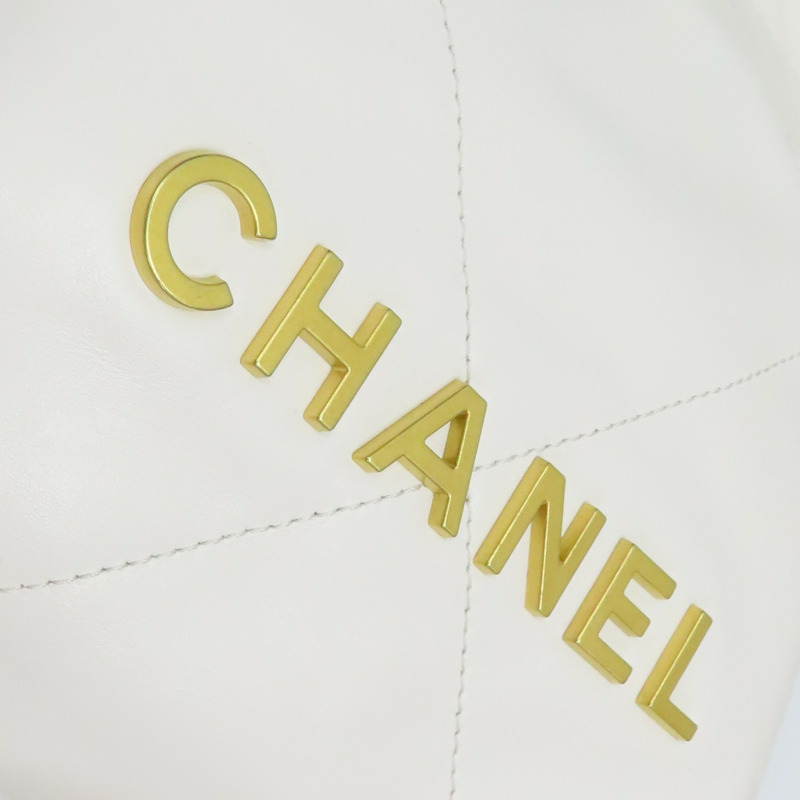 白色 菱格紋 牛皮 22 MINI 肩背包 AS3980【CHANEL 香奈兒】 AS3980-6