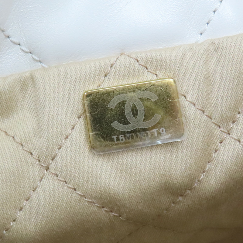 白色 菱格紋 牛皮 22 MINI 肩背包 AS3980【CHANEL 香奈兒】 AS3980-8