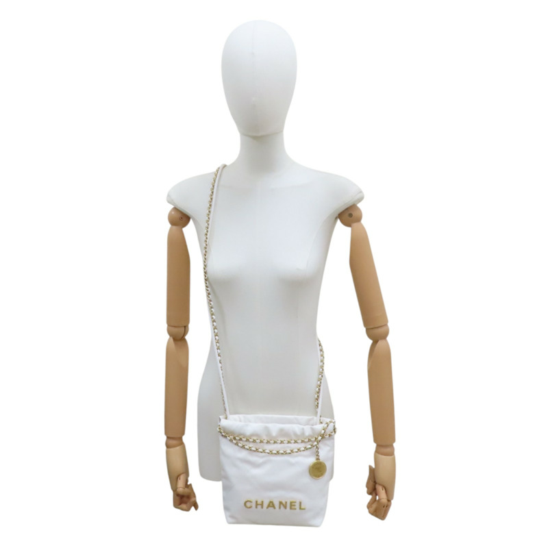 白色 菱格紋 牛皮 22 MINI 肩背包 AS3980【CHANEL 香奈兒】 AS3980-10