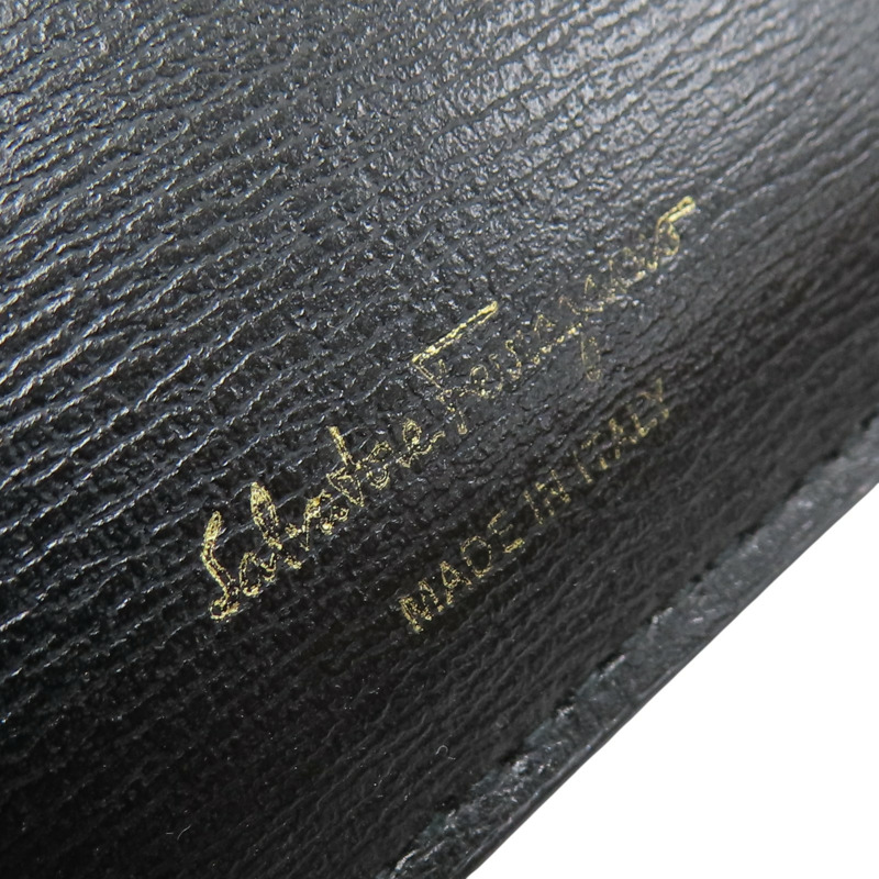 黑色 牛皮 金扣 兩折短夾【Salvatore Ferragamo 費拉格慕】-7