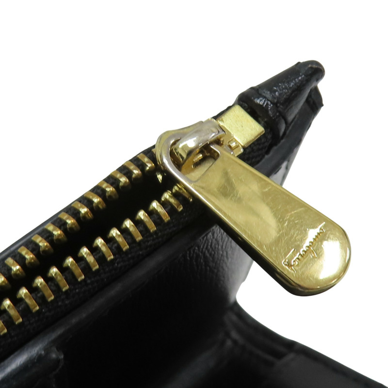 黑色 牛皮 金扣 兩折短夾【Salvatore Ferragamo 費拉格慕】-10