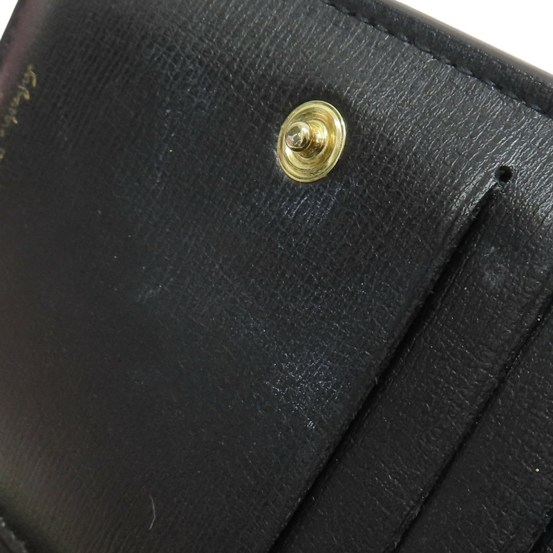 黑色 牛皮 金扣 兩折短夾【Salvatore Ferragamo 費拉格慕】-16