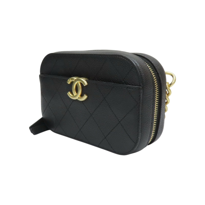 黑色 荔枝紋 牛皮  腰包【CHANEL 香奈兒】-2