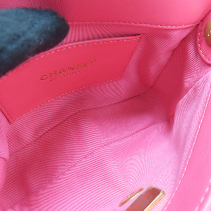 粉色羊皮 心型 肩背包【CHANEL 香奈兒】-4