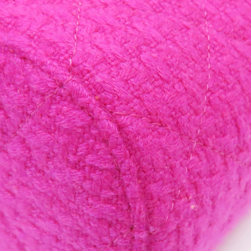 粉色 毛呢 牛皮 肩背包 金扣【CHANEL 香奈兒】-10