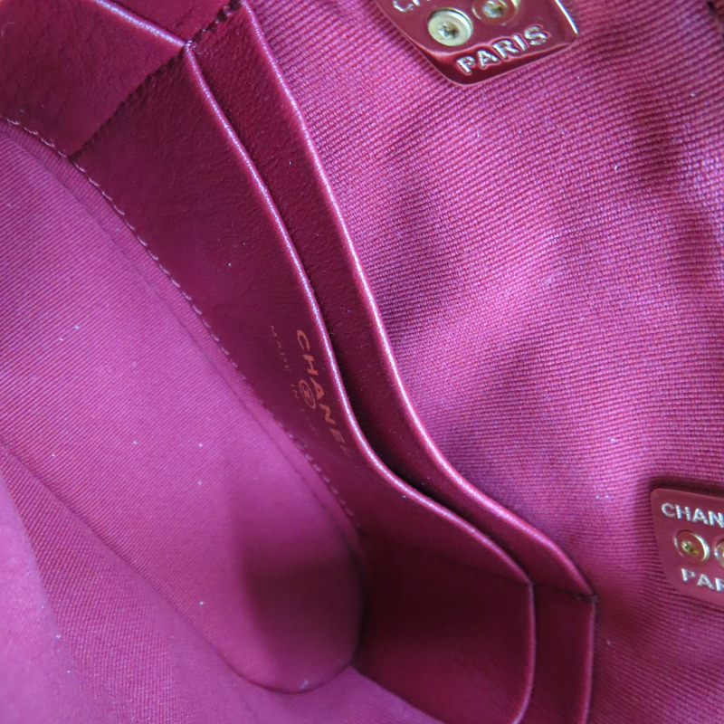 紅色 菱格紋 漆皮 Mini 肩背包【CHANEL 香奈兒】-4