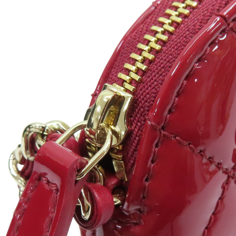 紅色 菱格紋 漆皮 Mini 肩背包【CHANEL 香奈兒】-9