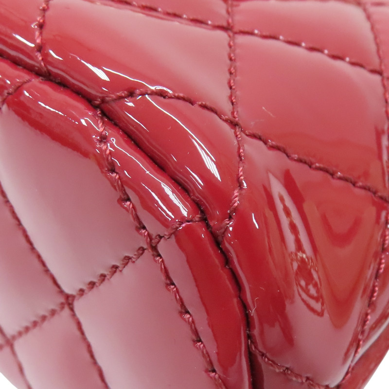 紅色 菱格紋 漆皮 Mini 肩背包【CHANEL 香奈兒】-12