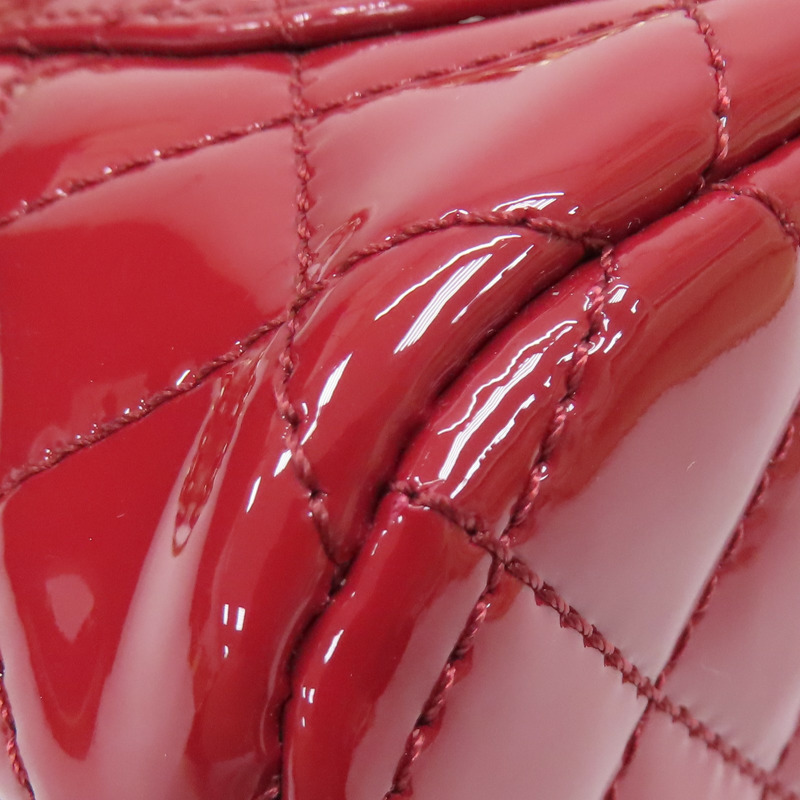 紅色 菱格紋 漆皮 Mini 肩背包【CHANEL 香奈兒】-13