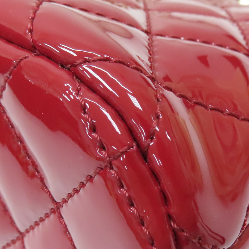 紅色 菱格紋 漆皮 Mini 肩背包【CHANEL 香奈兒】-14