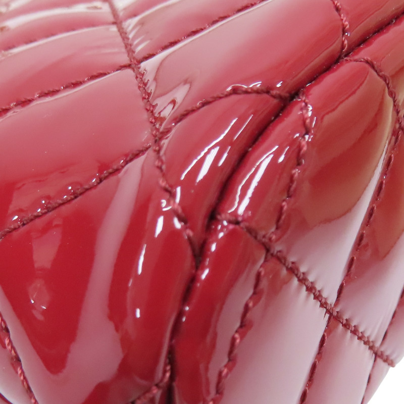 紅色 菱格紋 漆皮 Mini 肩背包【CHANEL 香奈兒】-15