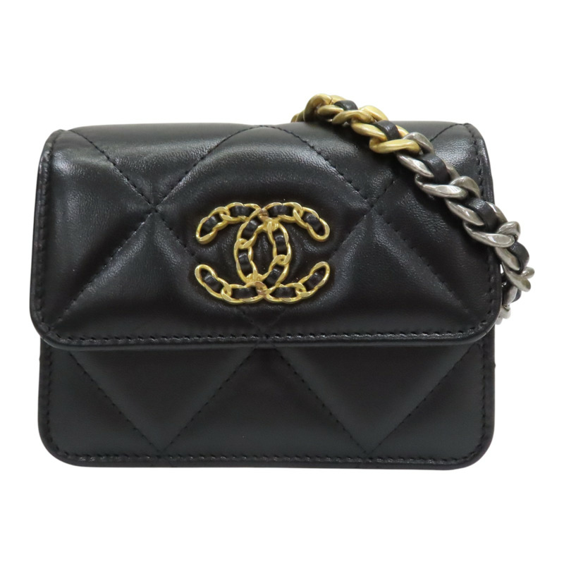 黑色 菱格紋牛皮 Mini 肩背包 【CHANEL 香奈兒】-0