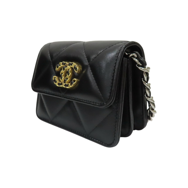 黑色 菱格紋牛皮 Mini 肩背包 【CHANEL 香奈兒】-2