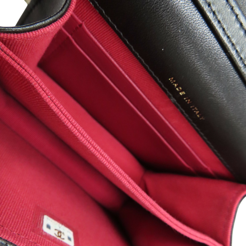 黑色 菱格紋牛皮 Mini 肩背包 【CHANEL 香奈兒】-4