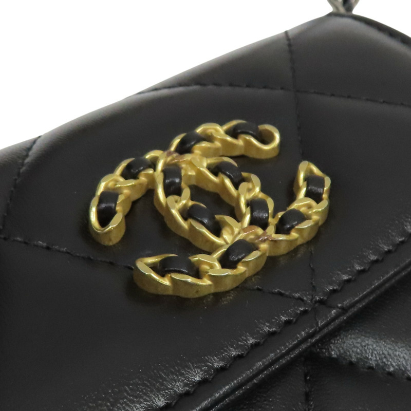 黑色 菱格紋牛皮 Mini 肩背包 【CHANEL 香奈兒】-8