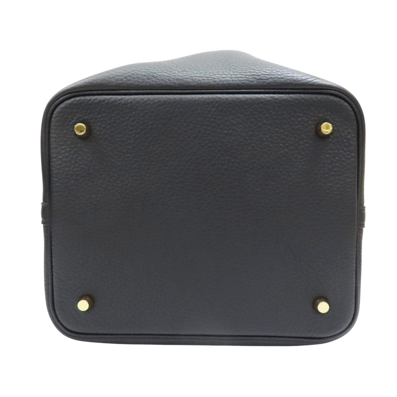 黑色 Togo牛皮 Picotin Lock 22 手提包 W刻 金扣【HERMES 愛馬仕】-3