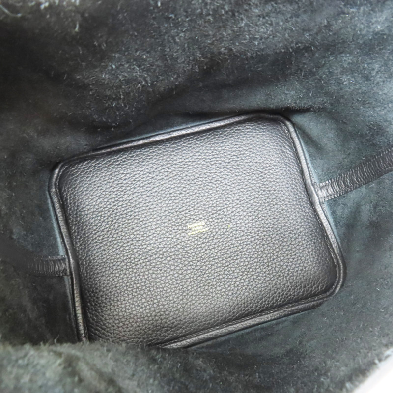 黑色 Togo牛皮 Picotin Lock 22 手提包 W刻 金扣【HERMES 愛馬仕】-4