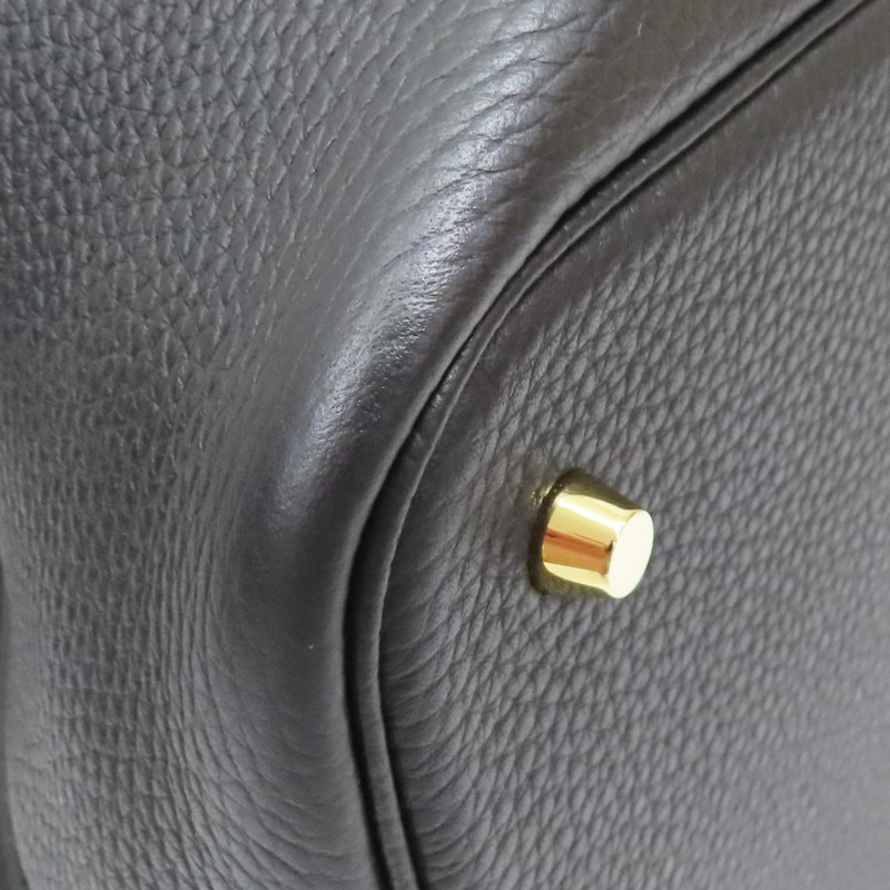 黑色 Togo牛皮 Picotin Lock 22 手提包 W刻 金扣【HERMES 愛馬仕】-8