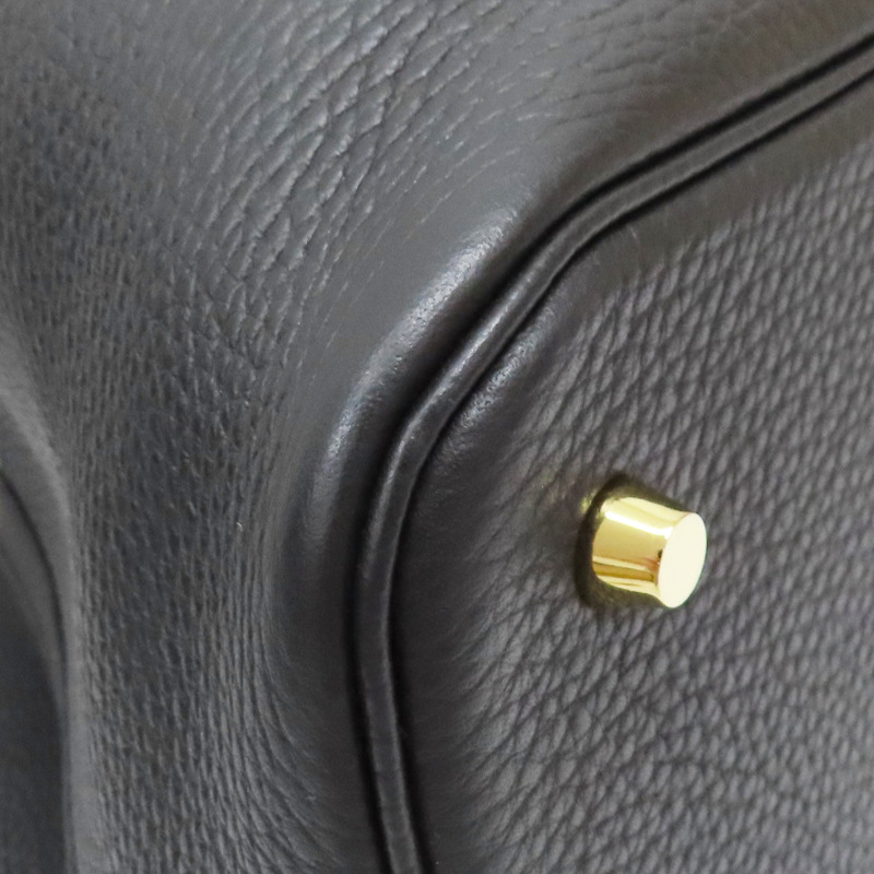 黑色 Togo牛皮 Picotin Lock 22 手提包 W刻 金扣【HERMES 愛馬仕】-10