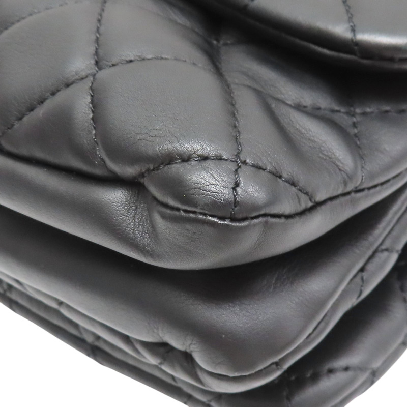 黑色 羊皮 肩背包 銀釦【CHANEL 香奈兒】-10