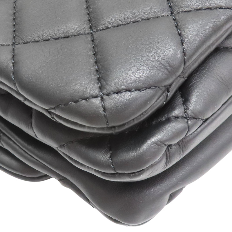 黑色 羊皮 肩背包 銀釦【CHANEL 香奈兒】-11