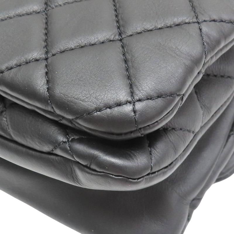 黑色 羊皮 肩背包 銀釦【CHANEL 香奈兒】-12