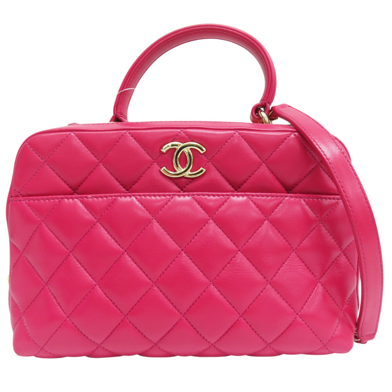 桃紅色 羊皮 Trendy CC 兩用包 金釦【CHANEL 香奈兒】 A92238-0