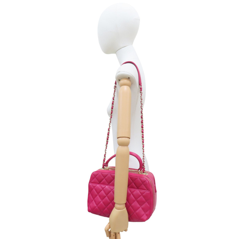 桃紅色 羊皮 Trendy CC 兩用包 金釦【CHANEL 香奈兒】 A92238-9