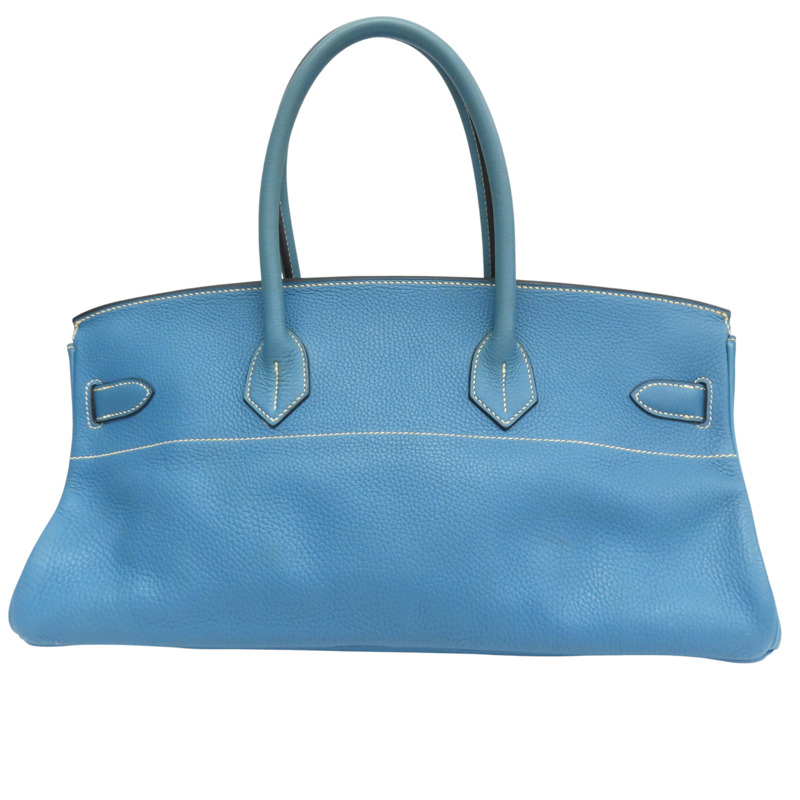 牛仔藍 牛皮 Shoulder Birkin 42 手提包 I口刻 無鎖頭【HERMES 愛馬仕】-1