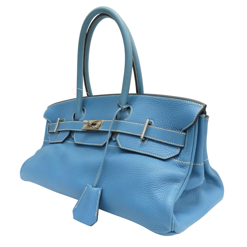 牛仔藍 牛皮 Shoulder Birkin 42 手提包 I口刻 無鎖頭【HERMES 愛馬仕】-2