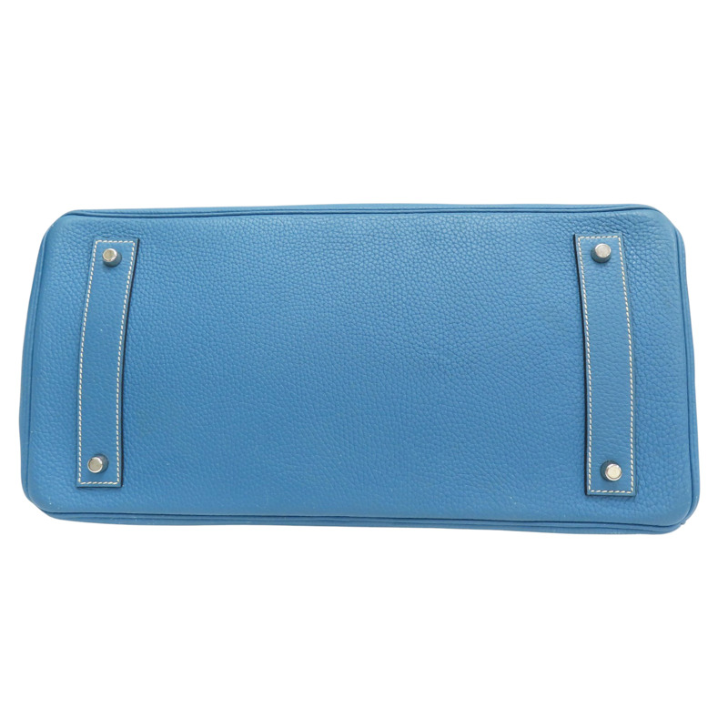 牛仔藍 牛皮 Shoulder Birkin 42 手提包 I口刻 無鎖頭【HERMES 愛馬仕】-3