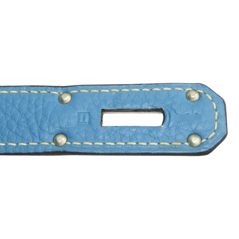 牛仔藍 牛皮 Shoulder Birkin 42 手提包 I口刻 無鎖頭【HERMES 愛馬仕】-6